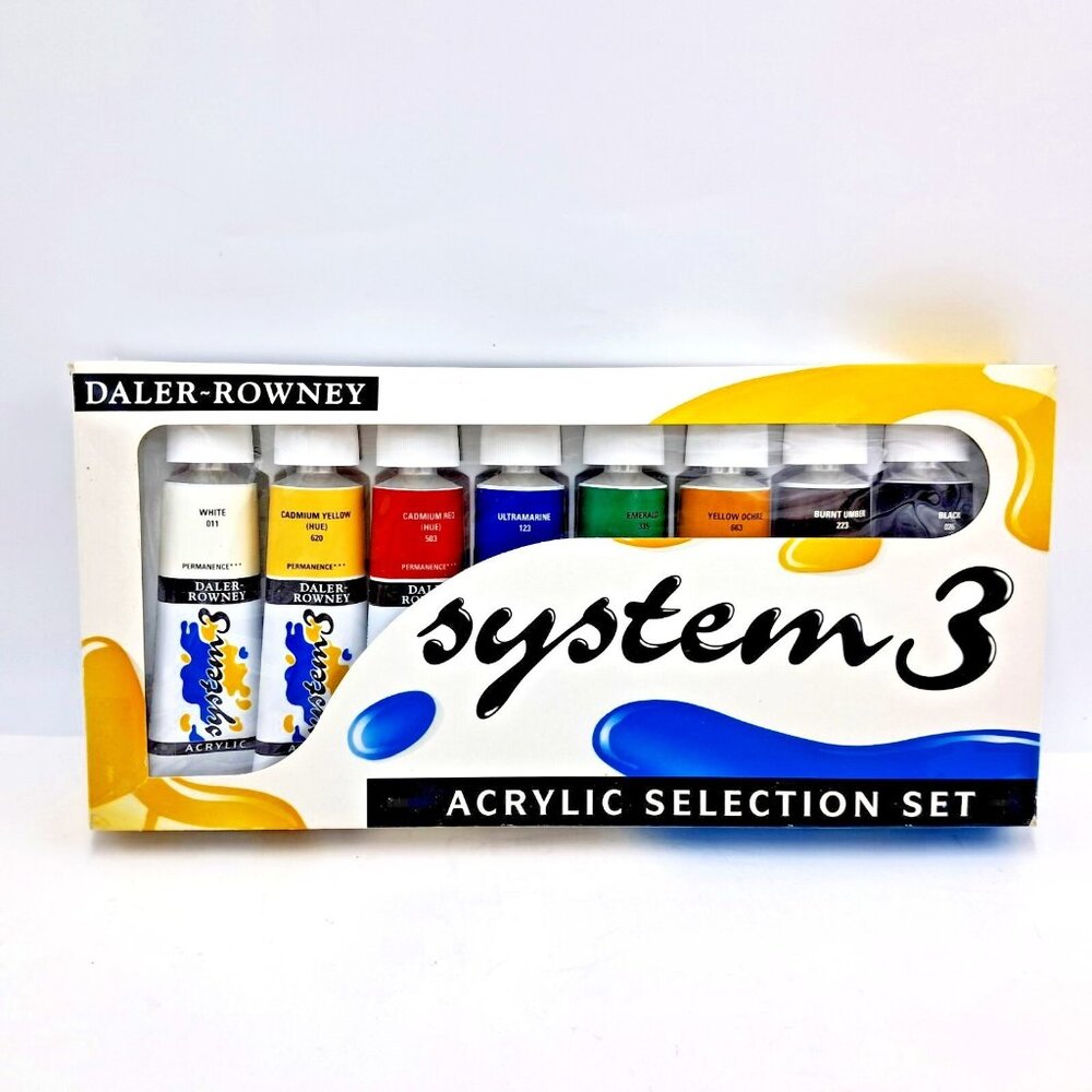 Daler-Rowney System3 Acrylic Paint Set 8 Pack-75ml Each-Assorted Colors